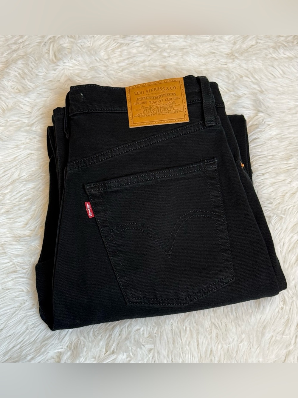 Levi's Womens Ribcage Straight Ankle Jeans Button Fly In Black Sprout Size 28